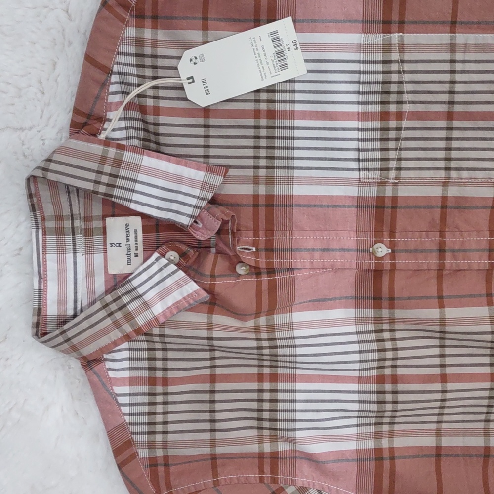 MUTUAL WEAVE Plaid Shirt - Brown and Pink - Picture 15 of 15